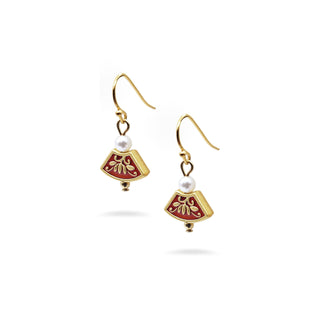 Golden Lotus Earring with Pearl