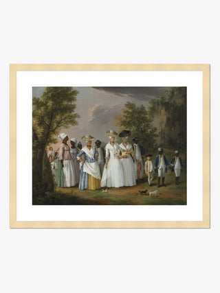 Free Women of Color with Their Children and Servants in a Landscape Print by Agostino Brunias