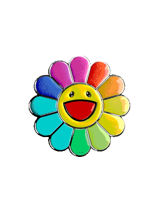 Smile On, Rainbow Flower Dome Epoxy Sticker by Takashi Murakami