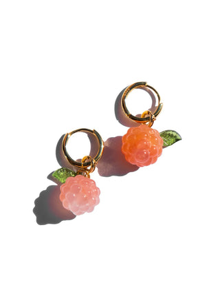 Harvest Jade Stone Charm Earrings, Raspberry