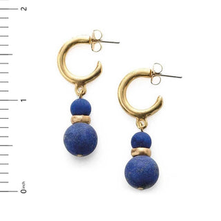 Sumerian Hoop Earrings with Lapis - Egyptian Inspired