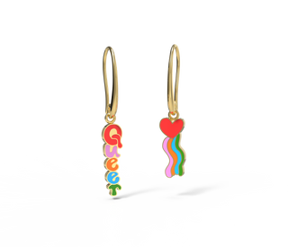 Queer Heart Earrings - Gold LGBTQ+ Pride Statement Jewelry