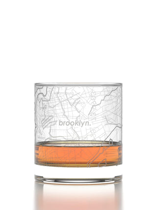 Brooklyn Map Whiskey Glass