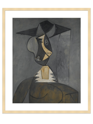 Woman In Gray Print by Pablo Picasso